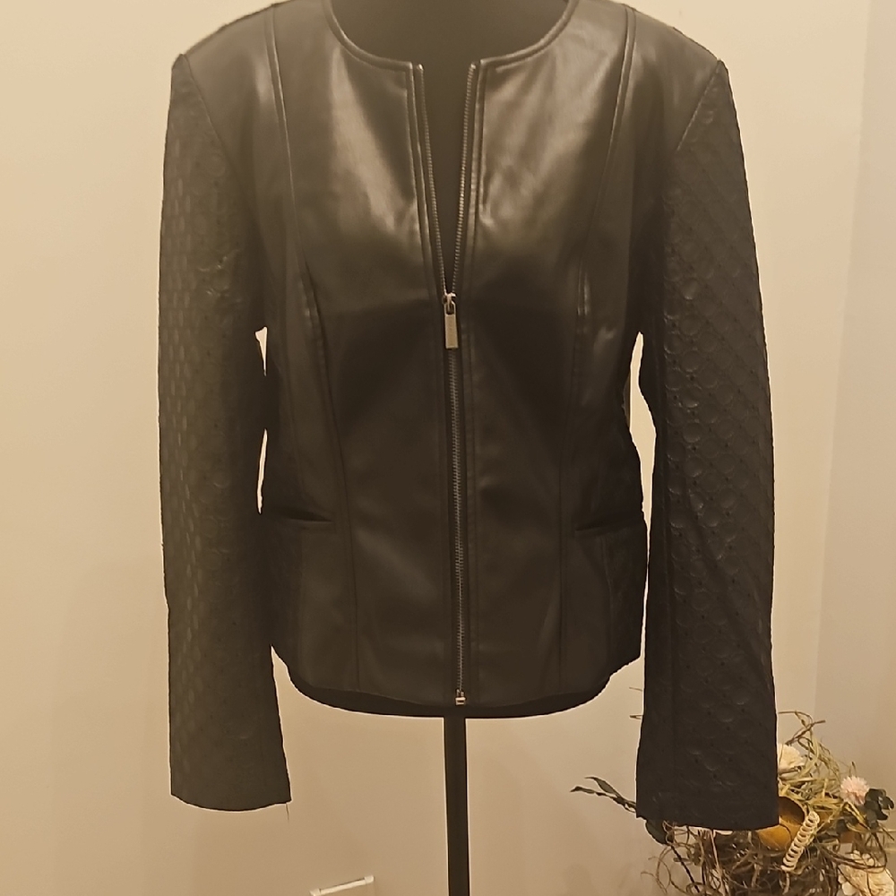 Bagatelle Black Quilted Faux Leather Women's Jacket